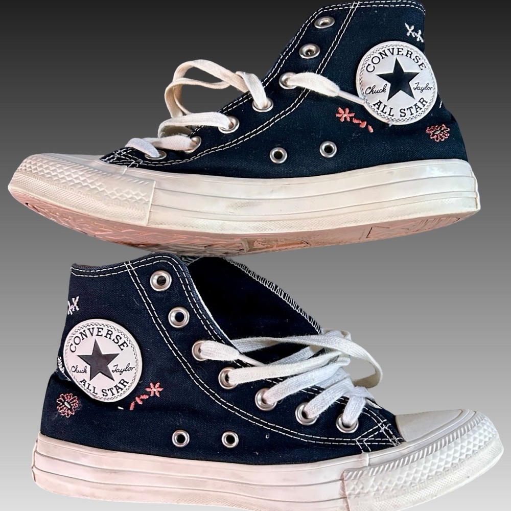 Converse Chuck Taylor All Star Floral  Black Hi Top Women 7